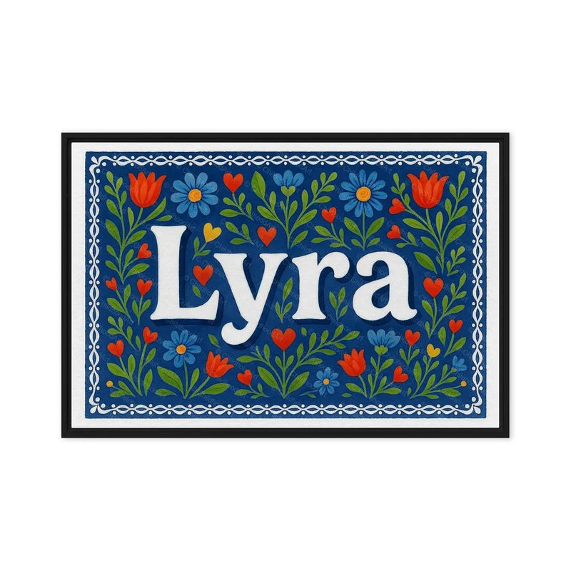Lyra Name Art - Floral Farmhouse personalized wall print for kids
