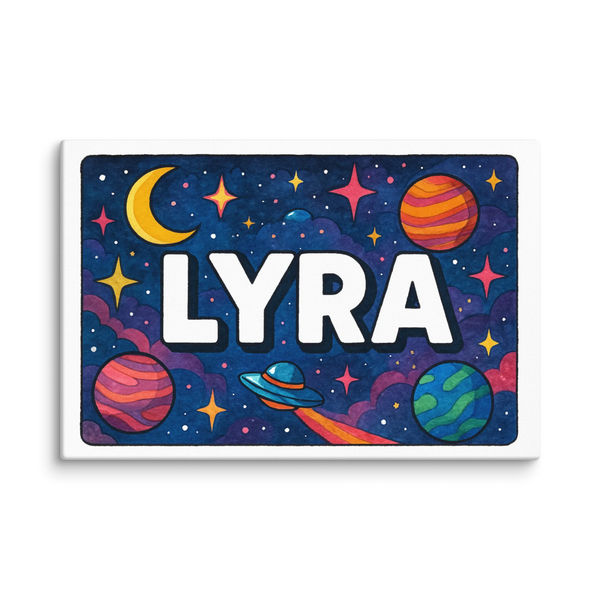 Lyra Name Art - Space Explorers Personalized Wall Art