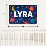 Lyra Name Art - Space Explorers personalized wall print for kids