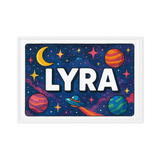 Lyra Name Art - Space Explorers personalized wall print for kids