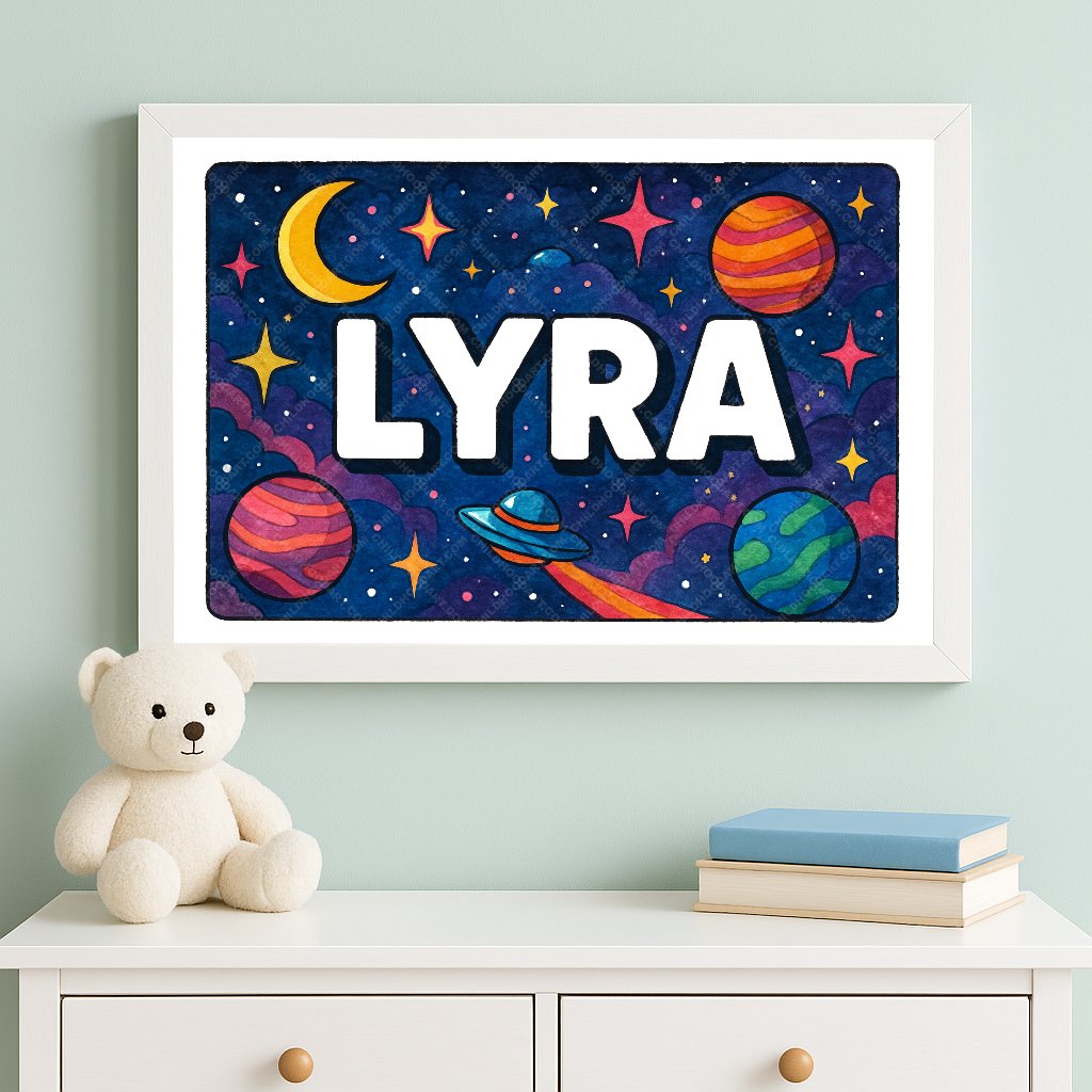 Personalized space name art for Lyra