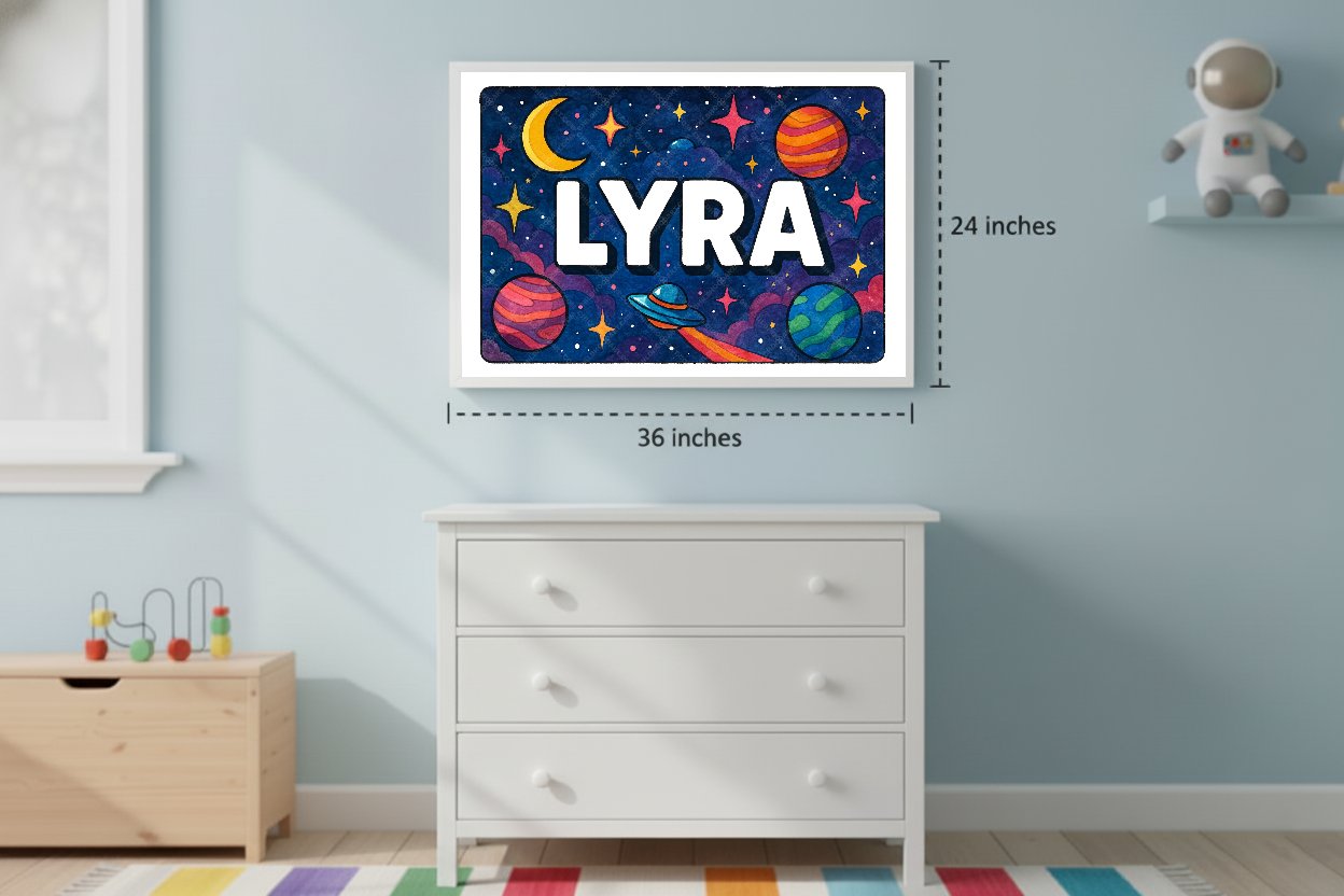 Personalized space name art for Lyra