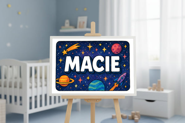 "Macie" Amongst the Stars Personalized Space Artwork
