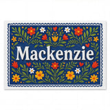 Mackenzie Name Art - Floral Farmhouse personalized wall print for kids