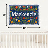 Mackenzie Name Art - Floral Farmhouse personalized wall print for kids