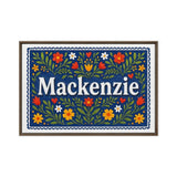 Mackenzie Name Art - Floral Farmhouse personalized wall print for kids