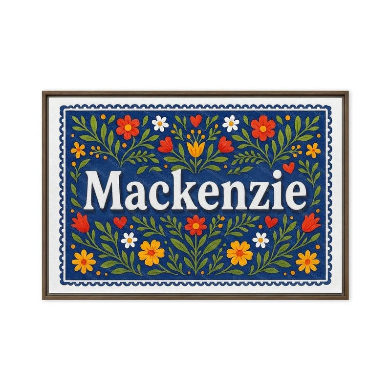 Mackenzie Name Art - Floral Farmhouse personalized wall print for kids