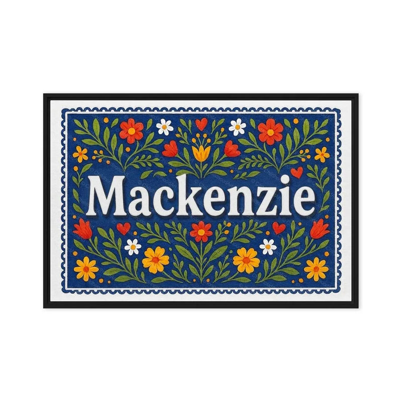 Mackenzie Name Art - Floral Farmhouse personalized wall print for kids