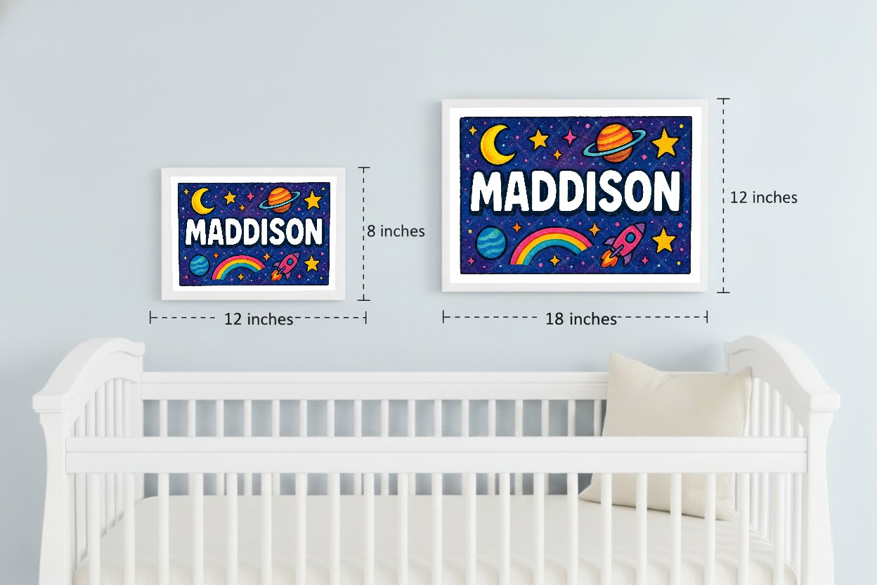 Personalized space name art for Maddison