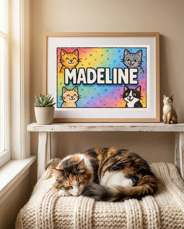 Madeline Colorful Cats Art