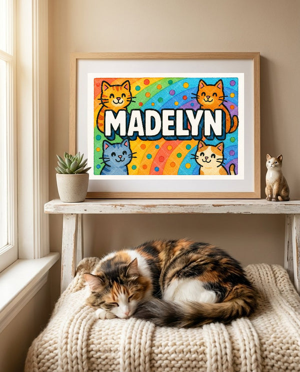 Madelyn Colorful Cats Art