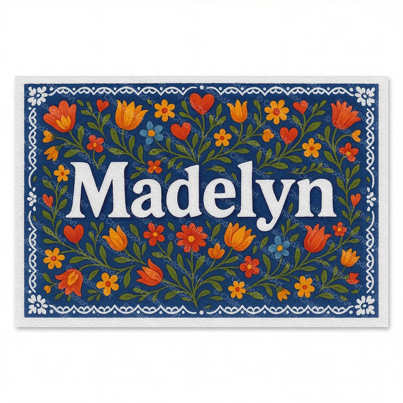 Calm personalized name art for Madelyn