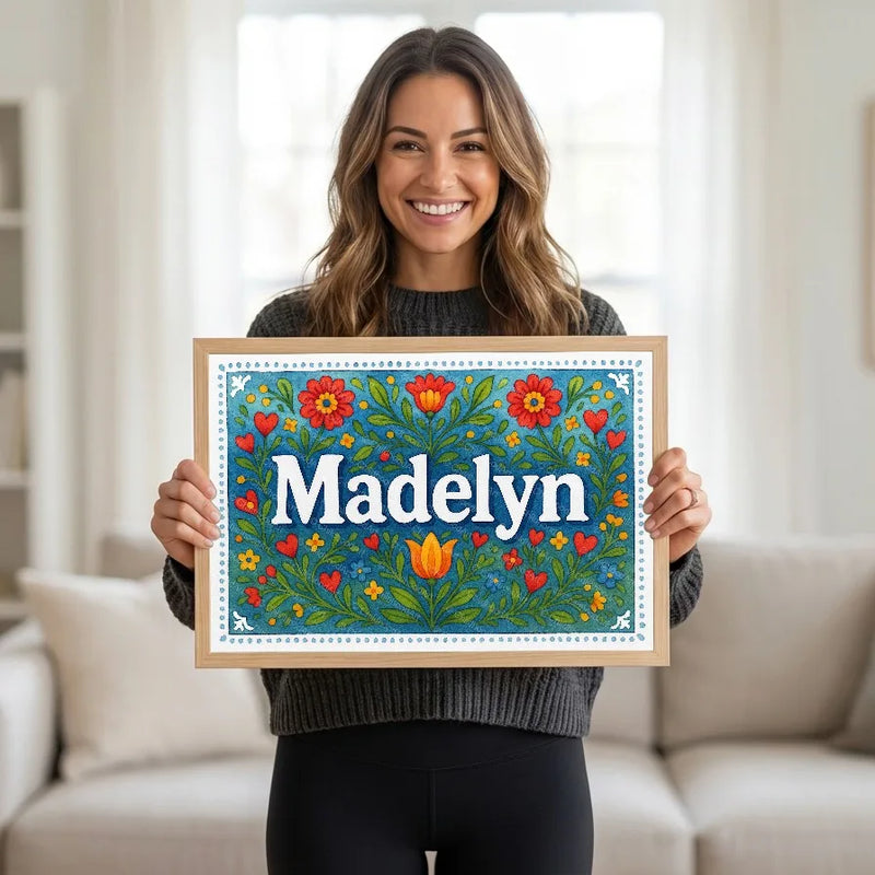 Calm personalized name art for Madelyn