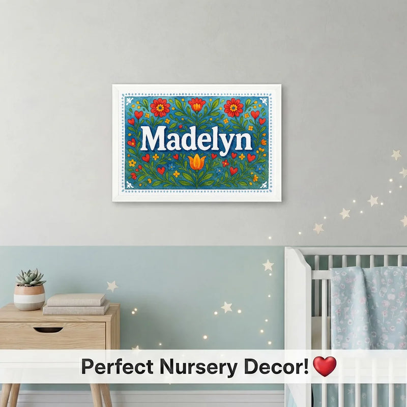 Calm personalized name art for Madelyn
