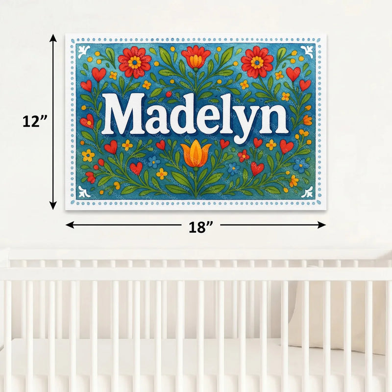 Calm personalized name art for Madelyn