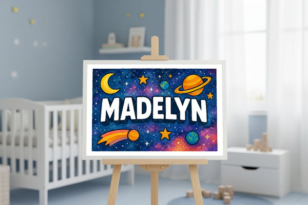 "Madelyn" Amongst the Stars Personalized Space Artwork