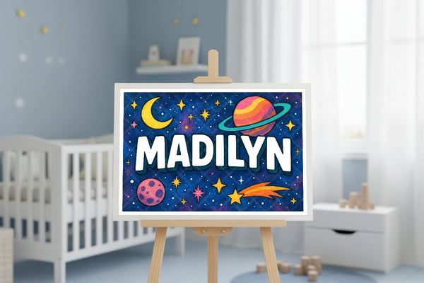 "Madilyn" Amongst the Stars Personalized Space Artwork