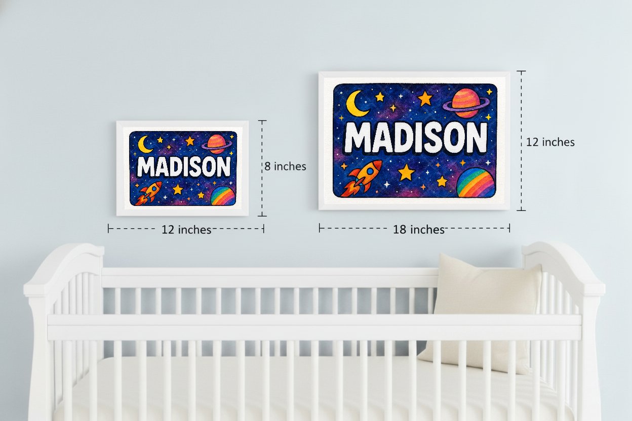 Personalized space name art for Madison