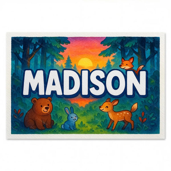 Madison Personalized Forest Friends Art