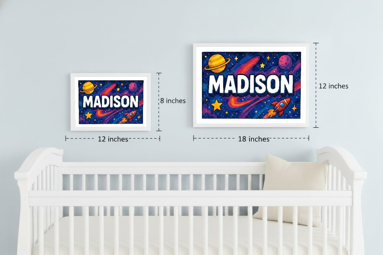 Personalized space name art for Madison