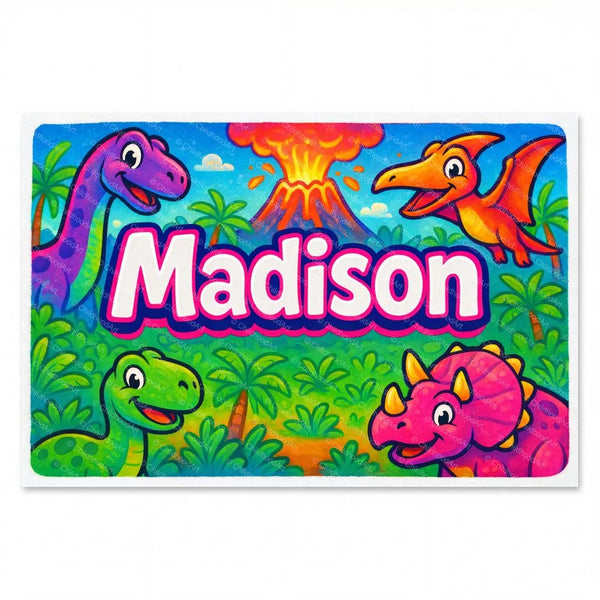 Madison Personalized Dinosaur Art