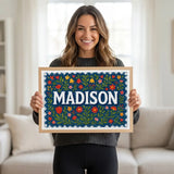 Calm personalized name art for Madison