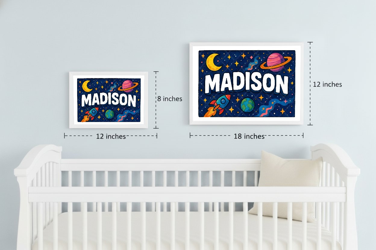Personalized space name art for Madison