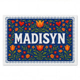 Madisyn Name Art - Floral Farmhouse personalized wall print for kids