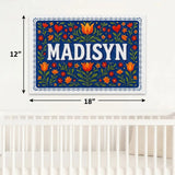 Madisyn Name Art - Floral Farmhouse personalized wall print for kids