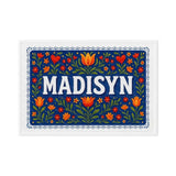 Madisyn Name Art - Floral Farmhouse personalized wall print for kids