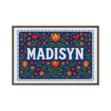 Madisyn Name Art - Floral Farmhouse personalized wall print for kids