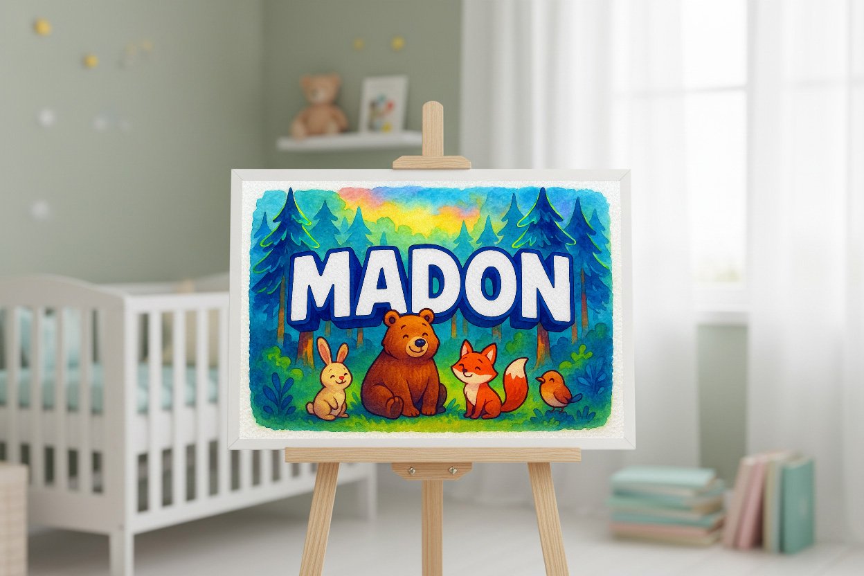 Personalized name art for Madon