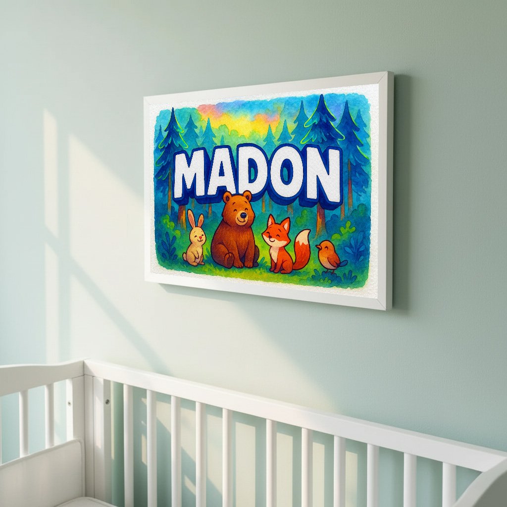 Personalized name art for Madon