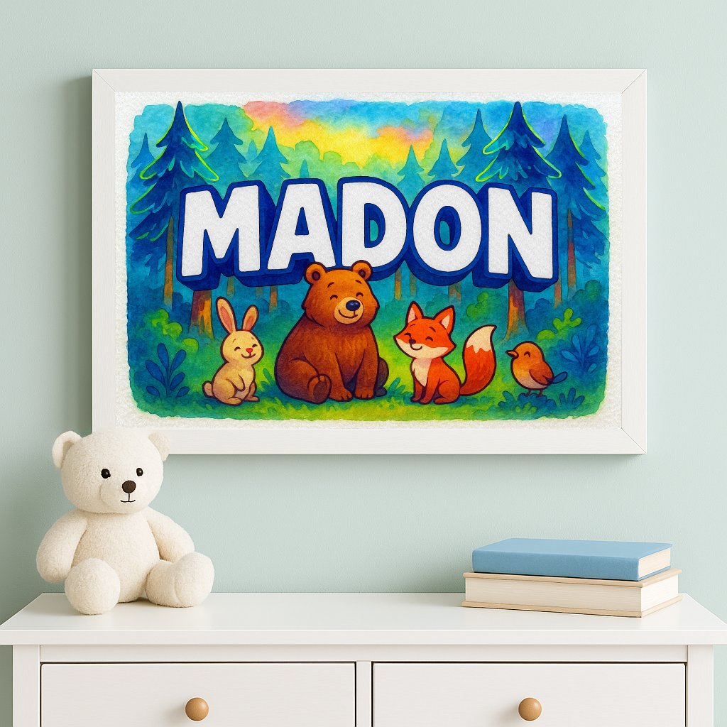 Personalized name art for Madon