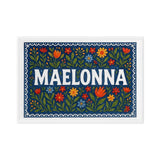 Maelonna Name Art - Floral Farmhouse personalized wall print for kids