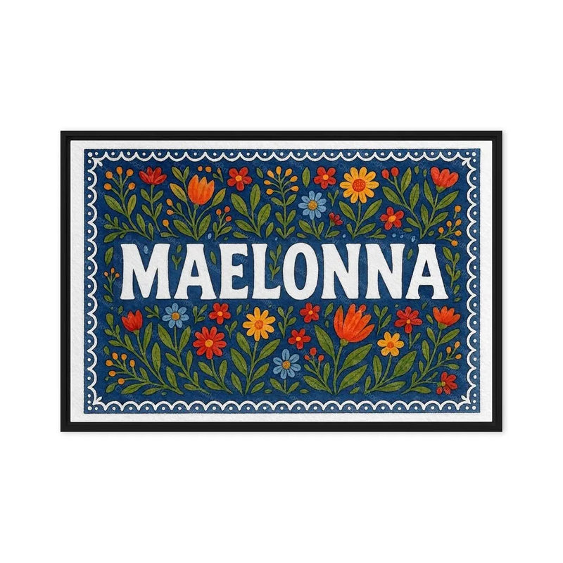 Maelonna Name Art - Floral Farmhouse personalized wall print for kids