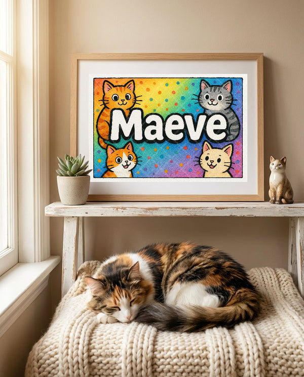 Maeve Colorful Cats Art
