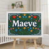 Calm personalized name art for Maeve