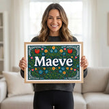 Calm personalized name art for Maeve