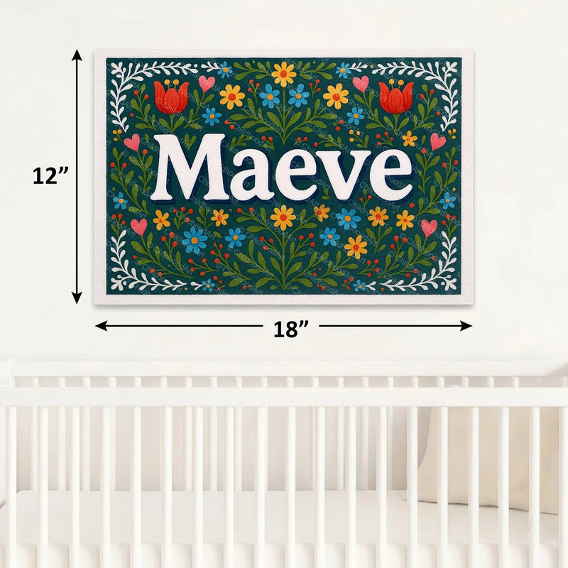 Calm personalized name art for Maeve