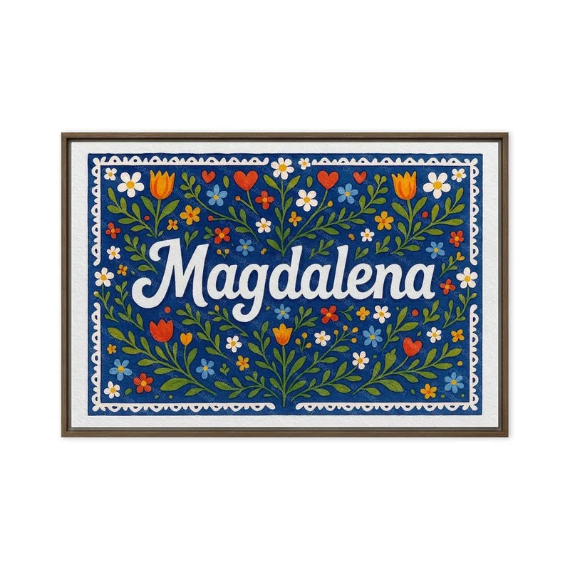 Magdalena Name Art - Floral Farmhouse personalized wall print for kids
