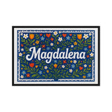 Magdalena Name Art - Floral Farmhouse personalized wall print for kids