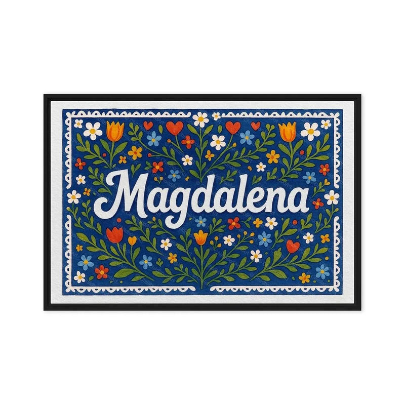 Magdalena Name Art - Floral Farmhouse personalized wall print for kids