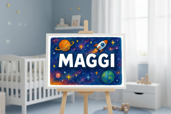 "Maggi" Amongst the Stars Personalized Space Artwork