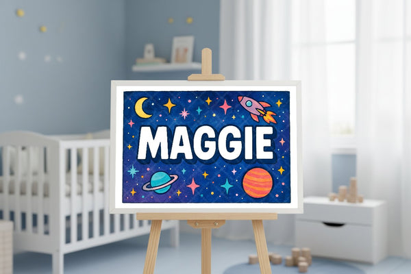"Maggie" Amongst the Stars Personalized Space Artwork