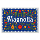 Magnolia Name Art - Floral Farmhouse personalized wall print for kids