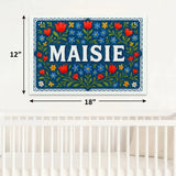 Maisie Name Art - Floral Farmhouse personalized wall print for kids