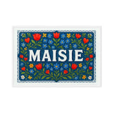 Maisie Name Art - Floral Farmhouse personalized wall print for kids