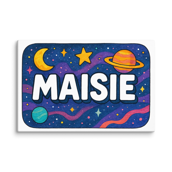 Maisie Name Art - Space Explorers Personalized Wall Art