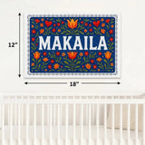 Makaila Name Art - Floral Farmhouse personalized wall print for kids